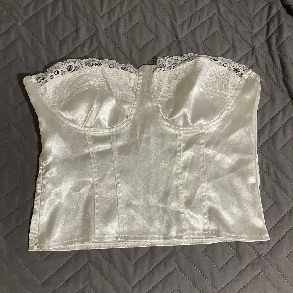 Satin lace tube top